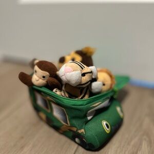 Green Animal Bus Toy with Plush Animals
